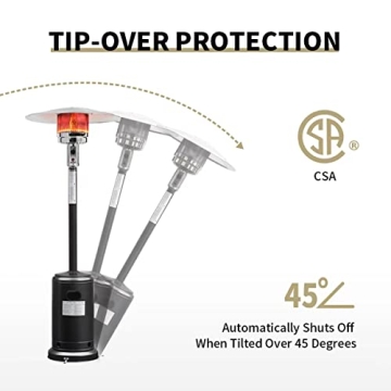 KEZATO 48,000 BTU Outdoor Patio Heater - 87 Inches Tall