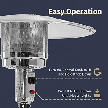 KEZATO 48,000 BTU Outdoor Patio Heater - 87 Inches Tall