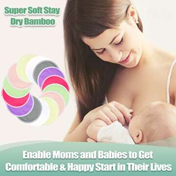 wegreeco Nursing Breast Pads (14 Pack) + Laundry Bag & Travel Storage Bag, 2 Sizes: 3.9/4.7 inch - Washable & Reusable Breastfeeding Nursing Pads (Passion, Small, Daytime Use)