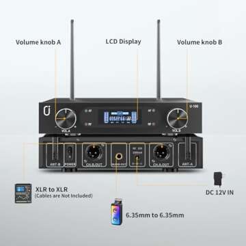 HWWR Wireless Microphones for Karaoke and Events