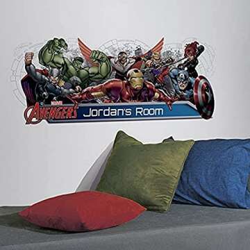 RoomMates Avengers Assemble Headboard Giant Wall Decal with Alphabet for Personalization, RMK2240GM