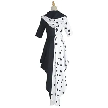 Deville Women's Black and White Cosplay Costume for Halloween
