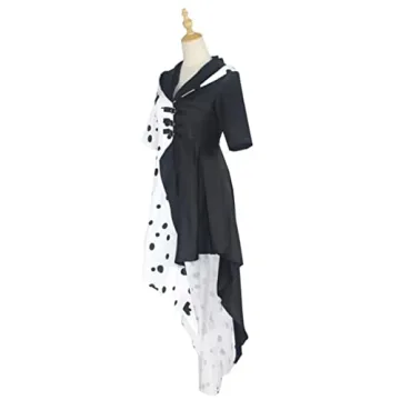 Deville Women's Black and White Cosplay Costume for Halloween