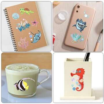 Colorful Ocean Sea Animal Tattoos For Kids' Parties