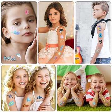 Colorful Ocean Sea Animal Tattoos For Kids' Parties