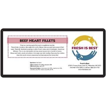 Fresh Is Best - Freeze Dried Healthy Raw Meat Treats for Dogs & Cats - Beef Heart Fillets