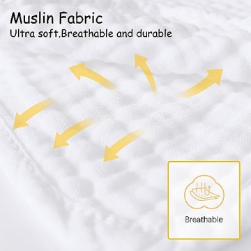12 Pack Cotton Muslin Burp Cloths for Babies