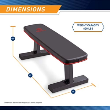 Marcy Deluxe Flat Bench - Durable Home Gym Equipment