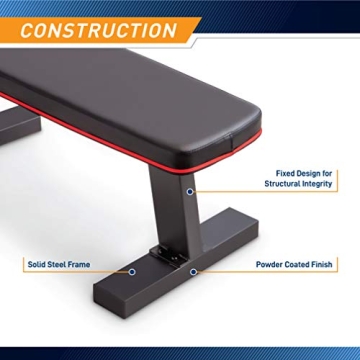 Marcy Deluxe Flat Bench - Durable Home Gym Equipment