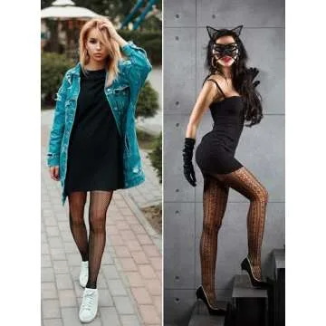 Ramede Fishnet Thigh High Stockings Set - 6 Pairs for Halloween