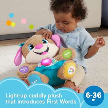 Fisher-Price Baby Learning Toy Laugh & Learn Smart Stages Sis Musical Plush with Lights & Educationa...