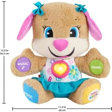 Fisher-Price Baby Learning Toy Laugh & Learn Smart Stages Sis Musical Plush with Lights & Educational Songs for Infants Ages 6+ Months