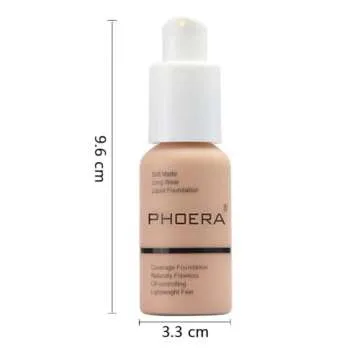 PHOERA Foundation,Flawless Soft Matte Liquid Foundation 24 HR Oil Control Concealer Foundation Makeup,Full Coverage Foundation for Women and Girls (104 Buff Beige)