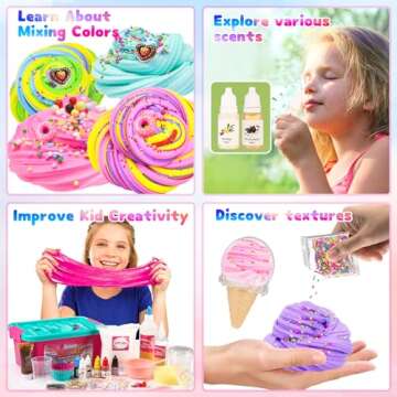 DIY Sweets Slime Kit, Cake & Ice Cream Slime Making Kit for Girls Ages 8-12, Creativity Kids Slime K...