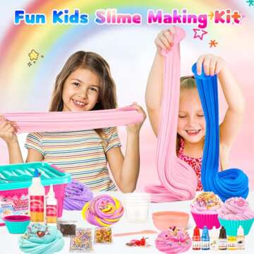 DIY Sweets Slime Kit, Cake & Ice Cream Slime Making Kit for Girls Ages 8-12, Creativity Kids Slime Kits to Make Butter Slime, Cloud Slime & Fluffy Slime, Fun Slime Party Favors Birthday Gifts Toys