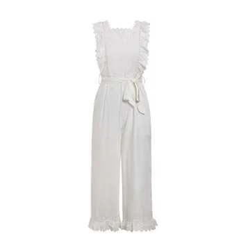Elegant Sleeveless Ruffle Wide Leg Jumpsuit for Women