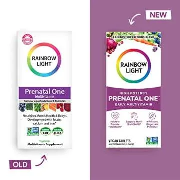 Rainbow Light High-Potency Prenatal One Multivitamin, Prenatal Health Multivitamin Supports Mom's He...