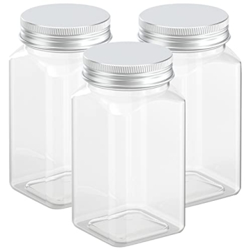 Axe Sickle Clear Plastic Airtight Storage Jars 3 PCS