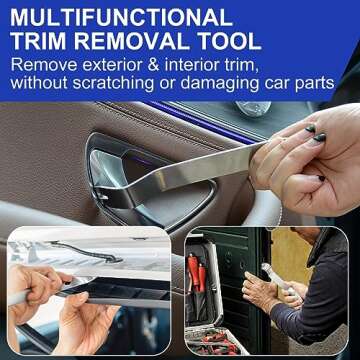 AXELECT 6PCS Trim Removal Tool ,Metal Pry Tool Auto Trim Tools Car Interior Audio Installation Fastener Remover Car Panel Removal Tool