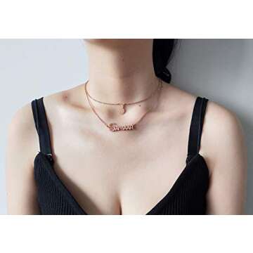 GR859C Layered Gold Necklace for Women Custom Name Necklace Pineapple Jewelry Set Gifts for Women