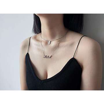 GR859C Layered Gold Necklace for Women Custom Name Necklace Pineapple Jewelry Set Gifts for Women