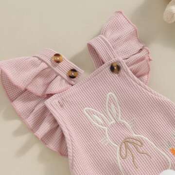 Cute Easter Romper for Baby Girls with Bunny Design