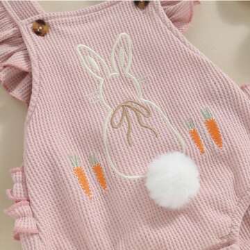 Cute Easter Romper for Baby Girls with Bunny Design