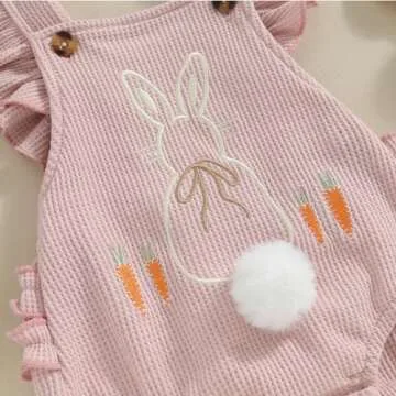 Cute Easter Romper for Baby Girls with Bunny Design