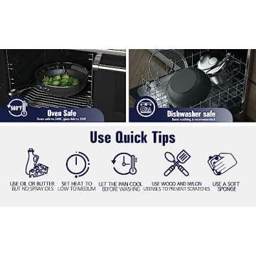 Cooks Standard Nonstick Stir-Fry Wok Pan 11-Inch, Hard Anodized Deep Frying Pan with Glass Lid, Flat Bottom, Black