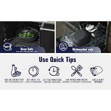 Cooks Standard Nonstick Stir-Fry Wok Pan 11-Inch, Hard Anodized Deep Frying Pan with Glass Lid, Flat Bottom, Black