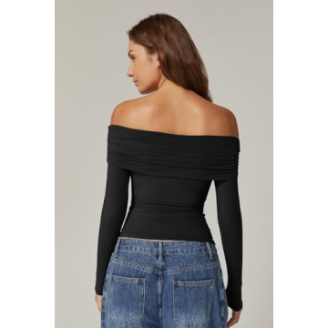 Stylish QINSEN Off The Shoulder Crop Top for Women