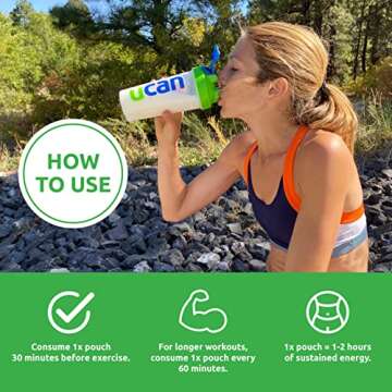 UCAN Edge Energy Gel Shots, Orange (12, 2 Ounce Packets) for Running, Training, Workouts, Fitness, Cycling, Crossfit | Sugar-Free, Vegan, & Keto Friendly Energy