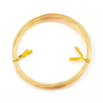 BEADIA 18K Gold Plated Wire 0.5mm 10 Meters Bead Cord for Bracelet Necklace Charm Beading Jewelry Making Findings