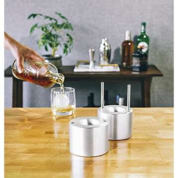 Viski Ice Ball Press Aluminum Ice Press for Whiskey Bourbon Scotch Old Fashioned Cocktail & Rocks Be...