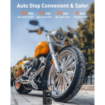 Portable Tire Inflator with LED and Digital Pressure Gauge