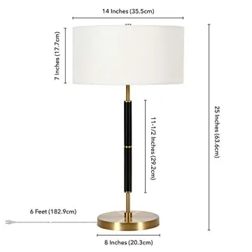 Elegant Henn&Hart 25" Table Lamp for Home & Office