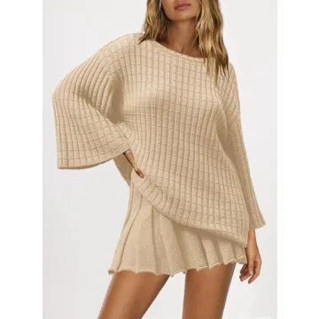 Stylish SENSERISE Women's Sweater Skirt Set for Comfort