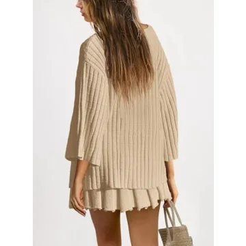 Stylish SENSERISE Women's Sweater Skirt Set for Comfort