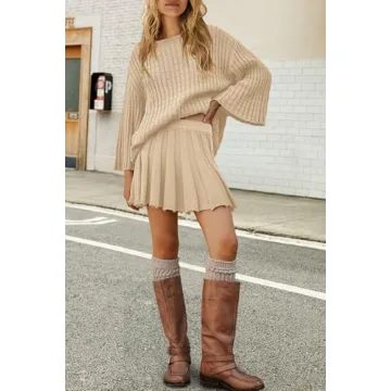 Stylish SENSERISE Women's Sweater Skirt Set for Comfort