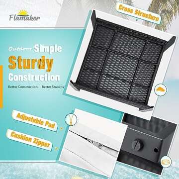 Flamaker 3 Pieces Patio Furniture Outdoor Wicker Modern Rattan Chair Conversation Sets with Coffee Table for Yard, Bistro(White)