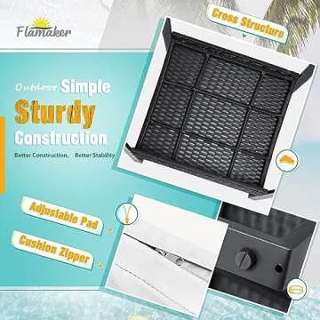 Flamaker 3 Pieces Patio Furniture Outdoor Wicker Modern Rattan Chair Conversation Sets with Coffee Table for Yard, Bistro(White)