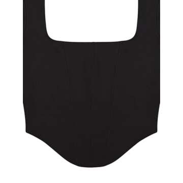 REORIA Sexy Square Neck Backless Bustier Crop Top