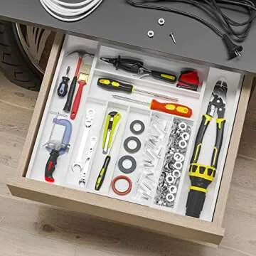 Bamboo Utensil Organizer - Expandable Storage Solution