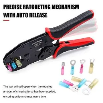 Knoweasy Ratcheting Crimping Tool for Heat Shrink Connectors