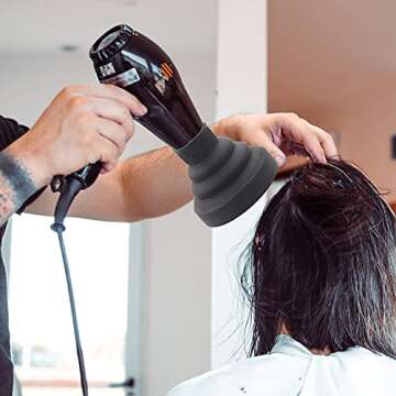 Collapsible Hair Diffuser Attachment, Kimqi Portable Travel Blow Dryer Diffuser for Home and Salon Stylist Use, Black