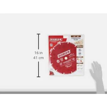 Diablo Combination Saw Blade for Wood - 12" Diameter, 60 Comb Teeth, 1" Arbor, .118" Kerf, 15° Hook Angle, .071" Plate, 6,000 Max RPM - D1260X