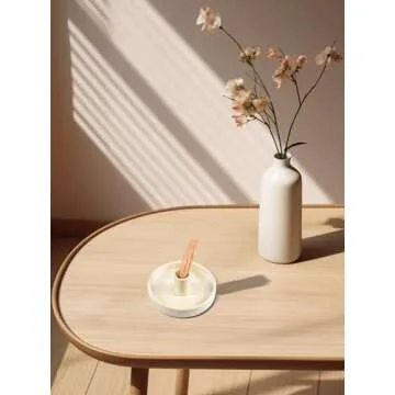 Lestino Palo Santo Holder, Ceramic Incense Burner for Palo Santo Wood or Scented Incense Stick, Beige