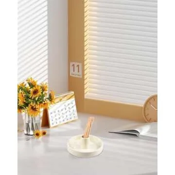 Lestino Palo Santo Holder, Ceramic Incense Burner for Palo Santo Wood or Scented Incense Stick, Beige