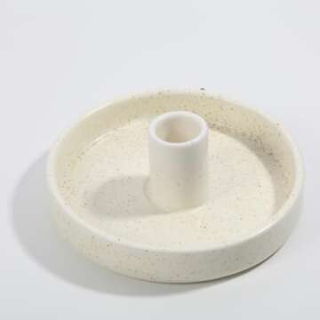 Lestino Palo Santo Holder, Ceramic Incense Burner for Palo Santo Wood or Scented Incense Stick, Beige