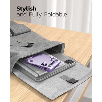 Nulaxy Dual Folding Cell Phone Stand, Fully Adjustable Foldable Desktop Phone Holder Cradle Dock Compatible with Phone 16 15 14 13 12 11 Pro Xs Xs Max Xr X 8, Nintendo Switch, All Phones - Purple
